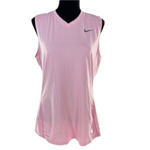 Nike Pro Fit Dry V-Neck Sleeveless Tank Pink/Gray Women's Size Large (12-14)